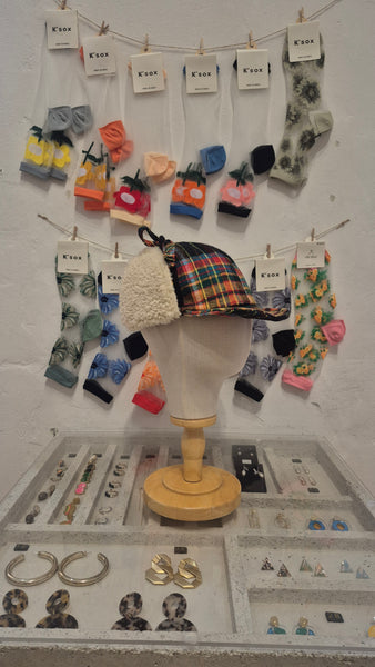 Tartan Plaid Boa Ear Cap