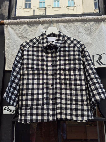 Gingham Check Shirt Jacket