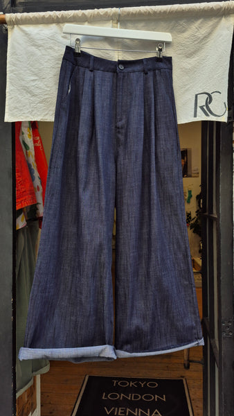 Raw Denim Wide Trousers