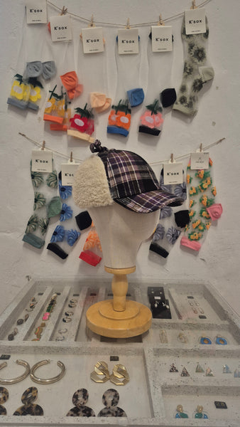 Tartan Plaid Boa Ear Cap