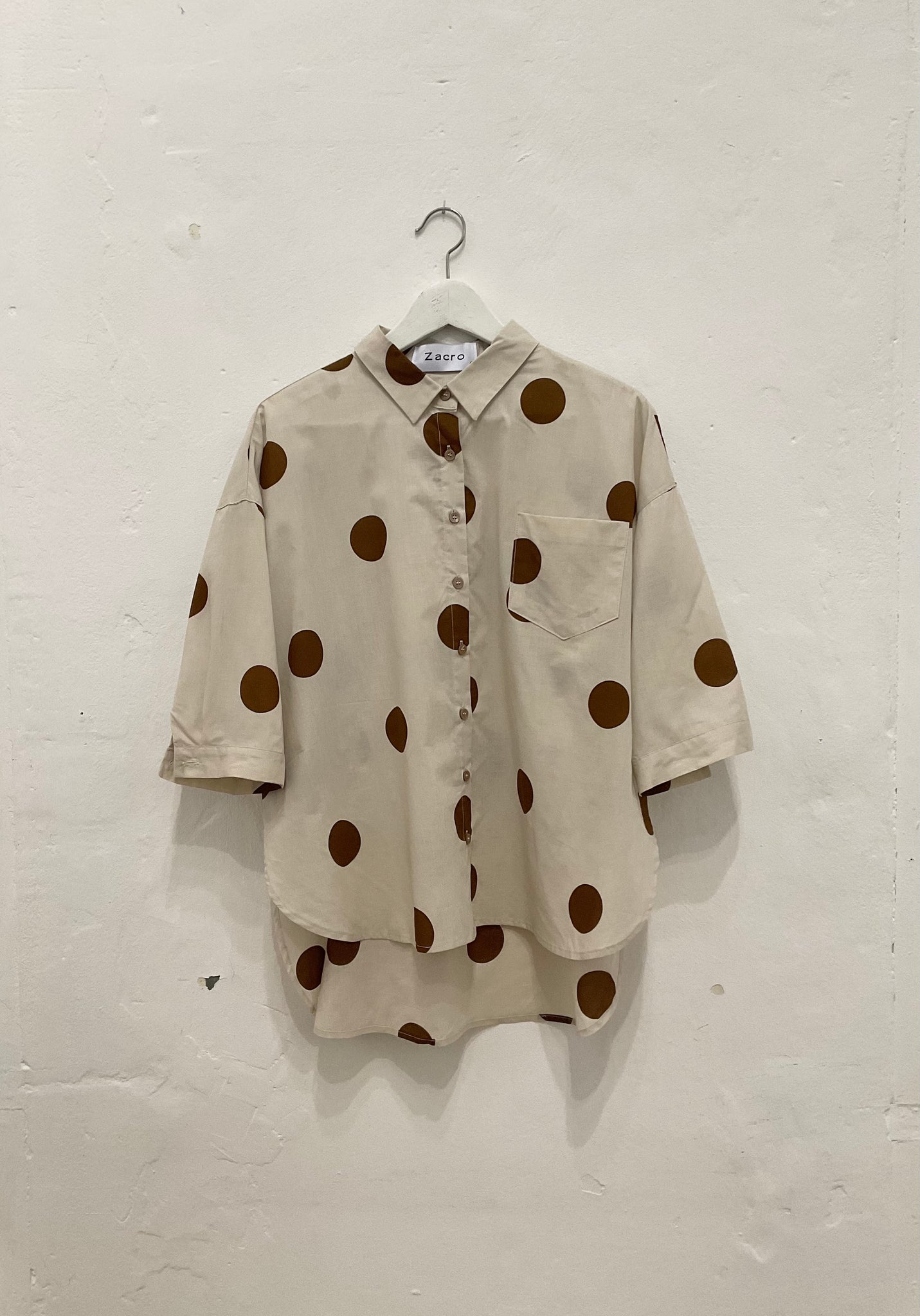 3/4 sleeve dots shirt (4colours)