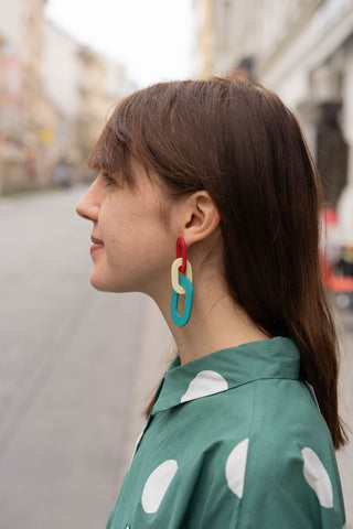 Colour chain earrings