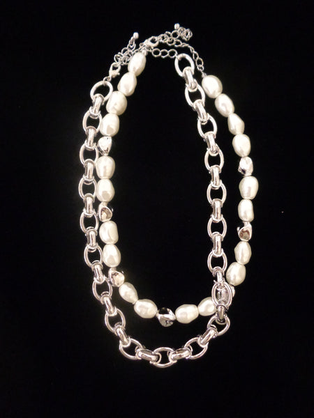 Pearl Double Necklace (2 colours)