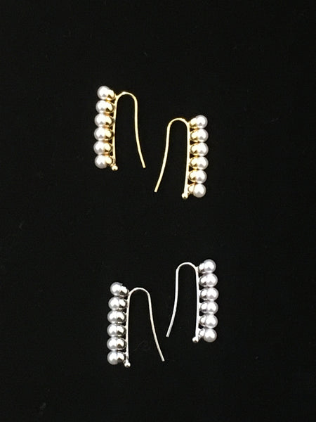 Pearl Single Line Earrings (2 colours)