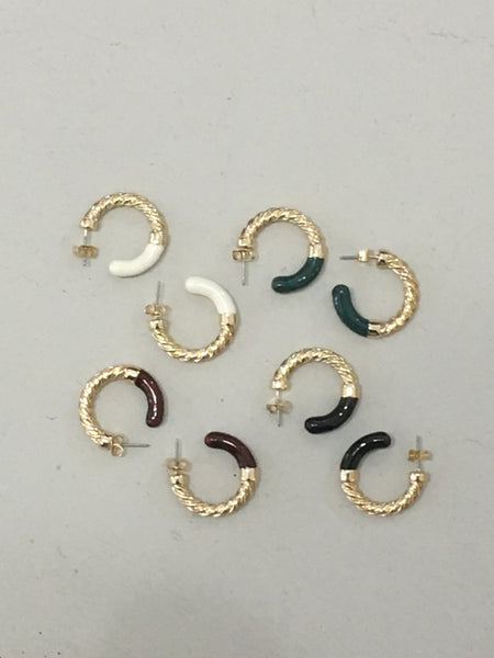Gold 2 Tone Colour Earrings (4 colours)