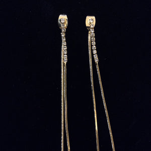 Allergy Free Two Way Long Drop Cubic Earrings (Gold plated)
